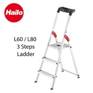 Hailo Germany 3 Step Safety &amp; Stable Aluminium Household Step Stool/Ladder