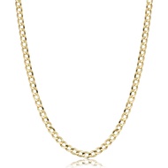 10K Gold Unisex 2.2mm Italian Cuban Curb Link Chain Necklace- 10K Necklaces, 10 Karat Gold Chain, 16