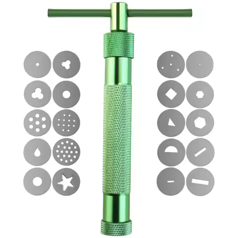 Clay Gun Extruder with 20 Unique Disc for Pottery Ceramic Craft Polymer Sculpture Modeling Fondant C