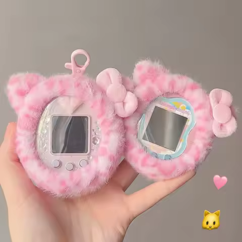 Tamagotchi Uni Meets Ps 4u Electronic Game Console Protective Bag Cute Pink Leopard Print Kitten Pro