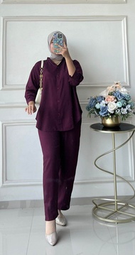 COD | Setelan Wanita Rayon Twill Polos Jumbo & Standar