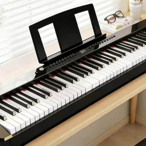 Keyboard Stand Adjustable Height Electronic Piano Stand with Safety Straps for 61 76 88 Key Digital 