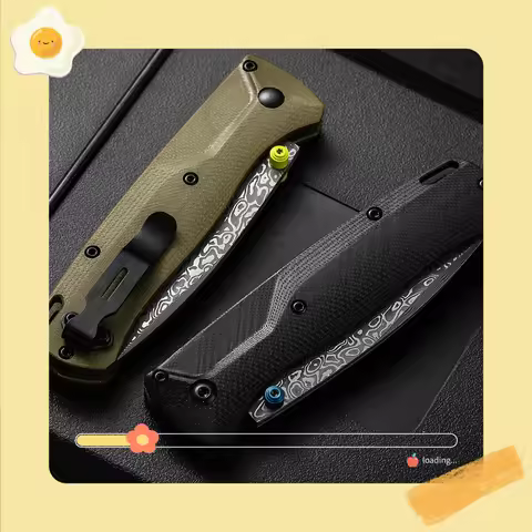 Damascus BM535 Collector's Limited Edition G10 Damascus Steel Outdoor Camping Folding Knife Tool