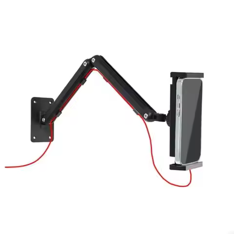 360 Degree Rotating Metal Phone Tablet Wall Mount Bracket Adjustable Arm 24BB