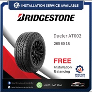 [𝗜𝗻𝘀𝘁𝗮𝗹𝗹𝗮𝘁𝗶𝗼𝗻 𝗣𝗿𝗼𝘃𝗶𝗱𝗲𝗱] 265 60 18 Bridgestone Dueler AT002 New Tyre