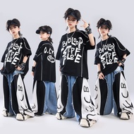 🔥Ready Stock🔥 Kids Trendy Street Dance Outfit / Boys Eye‑Catching Hip‑Hop Set / Kids Hip‑Hop Perform