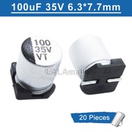 20pcs SMD Aluminum Electrolytic Capacitor 100uF 100 35V 35V100uF 100uF35V 6.3*7.7mm new original