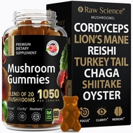 Mushrooms Complex Gummies with Lions Mane, Nootropic Brain Supplements for Memory and Focus: Lion's 