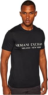 A|X Armani Exchange Men's Short Sleeve Milan New York Logo Crew Neck T-Shirt