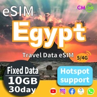 Egypt Data eSIM Card with Unlimited 10GB for 30 Day High-Speed Data for Travel Prepaid 4G/5G LTE (Ho