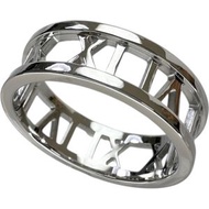 二手 TIFFANY & Co. Open Atlas 戒指，18 號，18K 白金，6.3 克，女士款。