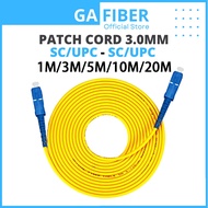 【Fast Delivery】1M/3M/5M/10M/20M SC/UPC-SC/UPC Fiber Optic Patch Cord Jumper Cable Simplex 9/125 Sing