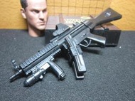 B2兵工裝備 黑色款1/6長托版MP5衝鋒槍一把 mini模型
