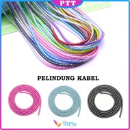 Pelilit Kabel Spiral Warna Metalic 150Cm Pelindung Cable Hp Charger Universal Cord Protector Color L