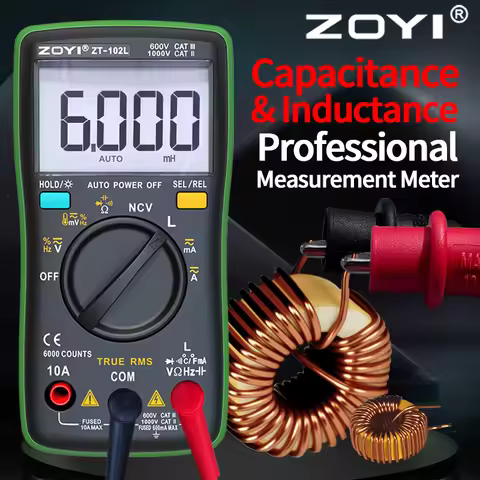 ZOYI ZT102L Inductance Multimeter Automatic Range Compact High Precision Burn-Proof Measurement Tool