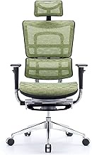 HDZWW Ergonomic Office Chair, Computer Desk Chair Breathable Mesh with Adjustable Lumbar Support, Armrests Headrest, Tilt &amp; Lock High Back Executive Chair (Color : Green)