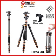 K&F Travel Tripod Carbon Fiber BA225 for mirrorless camera Sony, Fuji, Canon and smartphone