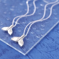 2 件套）光面鯨魚尾一對項鍊銀925