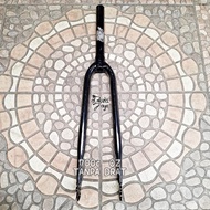 FORK - GARPU RIGID BESI FIXI 700c 28.6mm TANPA DRAT HITAM MODEL LURUS sparepart sepeda termurah