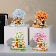 4 Season Tree House Assembly Toy Mini Lego Tree House Model Creative Desk Decor Tree 4 Spring Summer