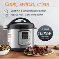 Pot Duo Plus 6-Quart Whisper Quiet 9-in-1 Electric Pressure Cooker Slow Rice Steamer Sauté Yogurt Ma