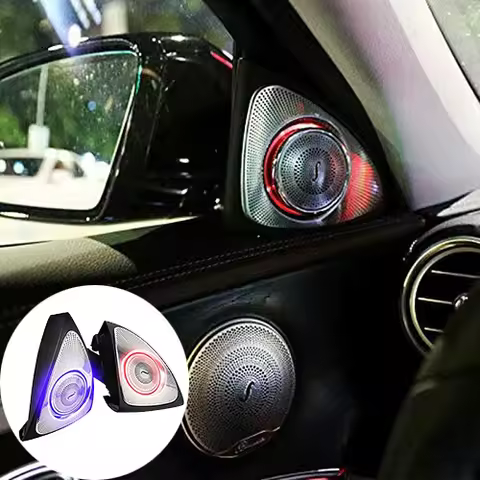 Car Interior 3 Colors Led Ambient Light 3D Rotary Tweeter Speaker For Mercedes-Benz C Class W205 C18