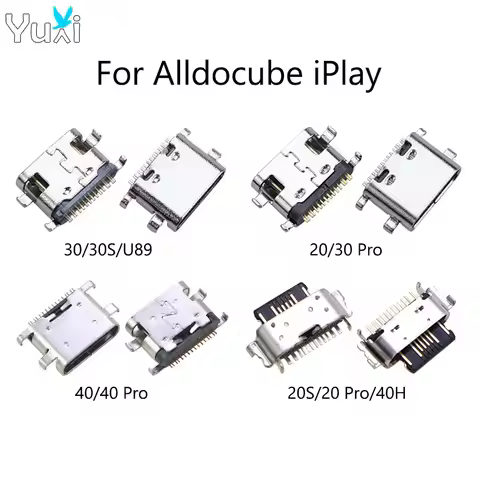 YuXi 2pcs For Alldocube iPlay 40 30 20 Pro 40H 30S 20S U89 USB Type C Charging Port Socket Connector