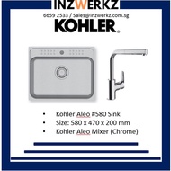 Kohler Aleo 580 Stainless Steel Kitchen Sink and Aleo Chrome Sink Mixer Bundle