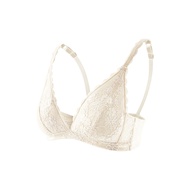 Jollynn Joy Cotton Lace Bra บราลูกไม้ไร้โครง เต้าสามเหลี่ยม ดีไซน์ทรง V โชว์ร่องอก ตะขอหลัง ฟองบาง ร