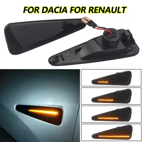 Dynamic LED Flashing Turn Signal Side Marker Lamps Car Light For Dacia Logan Sandero I Renault Symbo