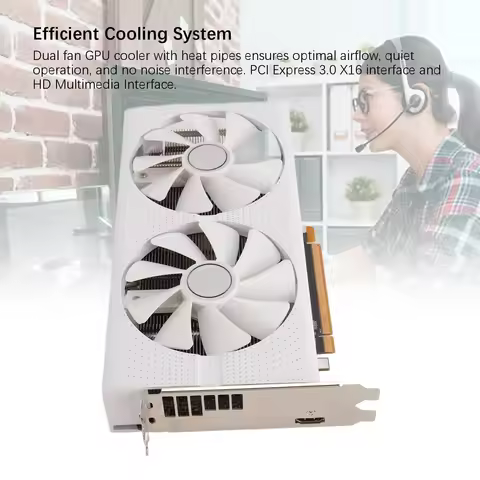 GPU Graphics Card 4K Ultra HD 8GB GDDR5 256bit Dual Fan and Copper Pipe Cooling RX470 Quiet Gaming G