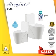 Mayfair Full Range Tornado Flushing 1 Piece Toilet Bowl with Soft Closing Seat Cover