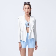 不可退換 /涼感抽繩防曬連帽外套-香檳白