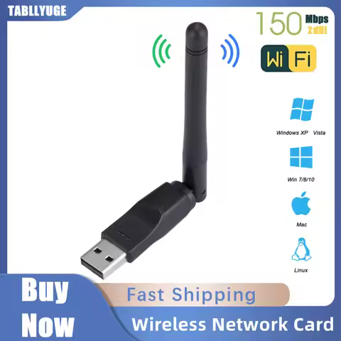 150Mbps MT7601 Wireless Network Card Mini USB WiFi Adapter LAN Wi-Fi Receiver Dongle Antenna 802.11 