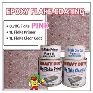 PINK FLAKE • Epoxy Flake Coating Set • Refurnishing Floor • No Hacking • Waterproofing