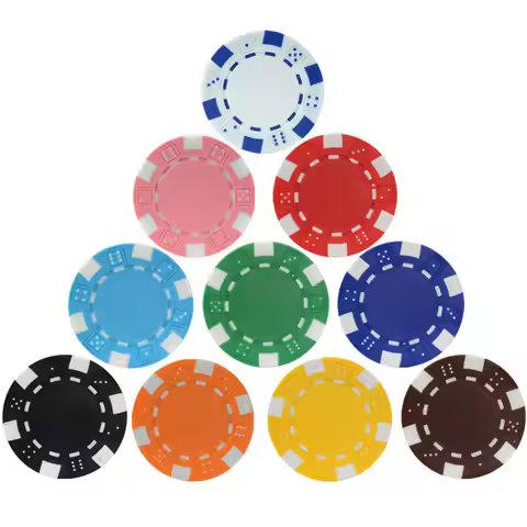 10pcs ABS Plastic Casino Poker Chips Texas Hold'em Poker Metal Coins Chips Set Poker Accessories Fac