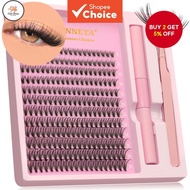 FS Professional Segmented Lash Set – Naturally Extended DIY Cluster Eyelashes with Application Tools