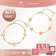 [ Buy 1 Free 1 + RM10 VOUCHER ] Celovis Belia Bracelet & Clio Bracelet in Gold Gift Set of 2