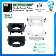 YETPLUS Square Recessed Eyeball Fixtures GU10 | YET002-1/YET006-1 Black/White Casing Gu10 Holder | I