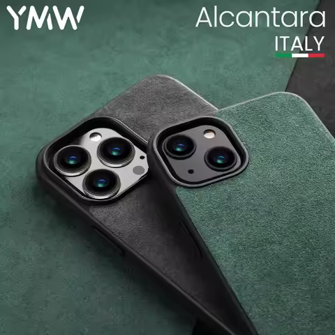 YMW ALCANTARA Case for iPhone 16 Pro Max 15 14 13 12 mini 11 SE Supercar Interior Luxury Suede Leath