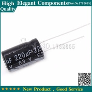 100PCS 63V 220UF 220UF 63V Electrolytic Capacitor Size 10*17MM 63 V 220 UF Alumi