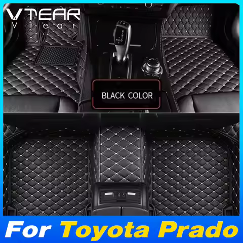 Vtear PU Leather Car Carpet Floor Mat Anti-Scratch Foot Pad Interior Accessory For Toyota Land Cruis