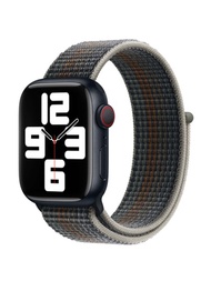 1入組午夜運動透氣尼龍環扣魔鬼氈錶帶，適用於 Apple Watch 38/42/40/44/41/45/49 男女愛用彈性便捷錶帶，適用於 Apple Watch series 9/Ultra/8/7/6/SE/5/4/3 配件 Apple Watch錶帶