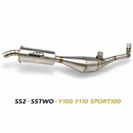 AHM Exhaust Full Stainless Yamaha SS2 SSTWO Y100 Y110 Sport100 Standard Racing Exhaust