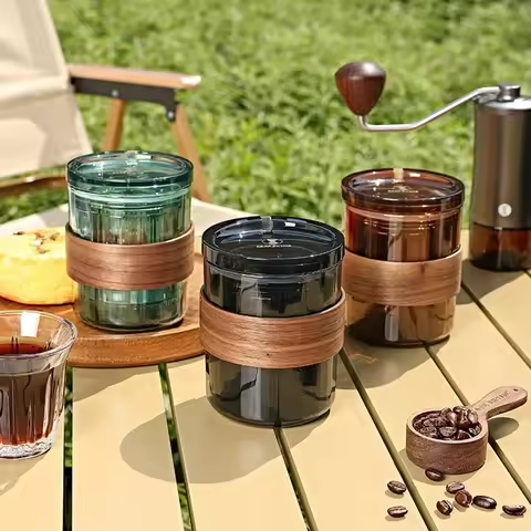 Portable 3-in-1 Coffee Set with Hand Coffee Maker, Carry-on Filter Cup and Strainer for Travel Coffe