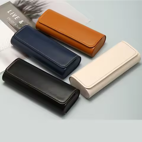 Vintage PU Leather Glasses Case 3D Glasses Holder Eyewear Storage Box Personality Myopia Sunglasses 