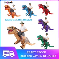New T-REX Riding Dinosaur Costume for Adults Halloween Kids Inflatable Dinosaur Costume Party Anime Jumpsuit