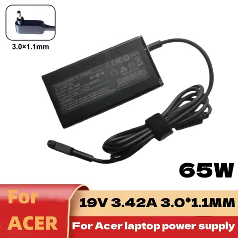19V 3.42A 65W 3.0x1.0mm AC Adapter For ACER Swift3 SF314 A11-065N1A ADP-65VH F PA-1650-86 Laptop Pow