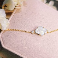 財水|仙子小天使茅台白翡|緬甸A貨翡翠純銀手鏈