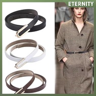 ETERNITY Women Waist Belts Minimalist Pin Bule PU Leather Thin Belt Female Waistband For Jeans Dress